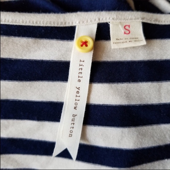 Anthropologie little yellow button Jersey dress - Picture 4 of 5